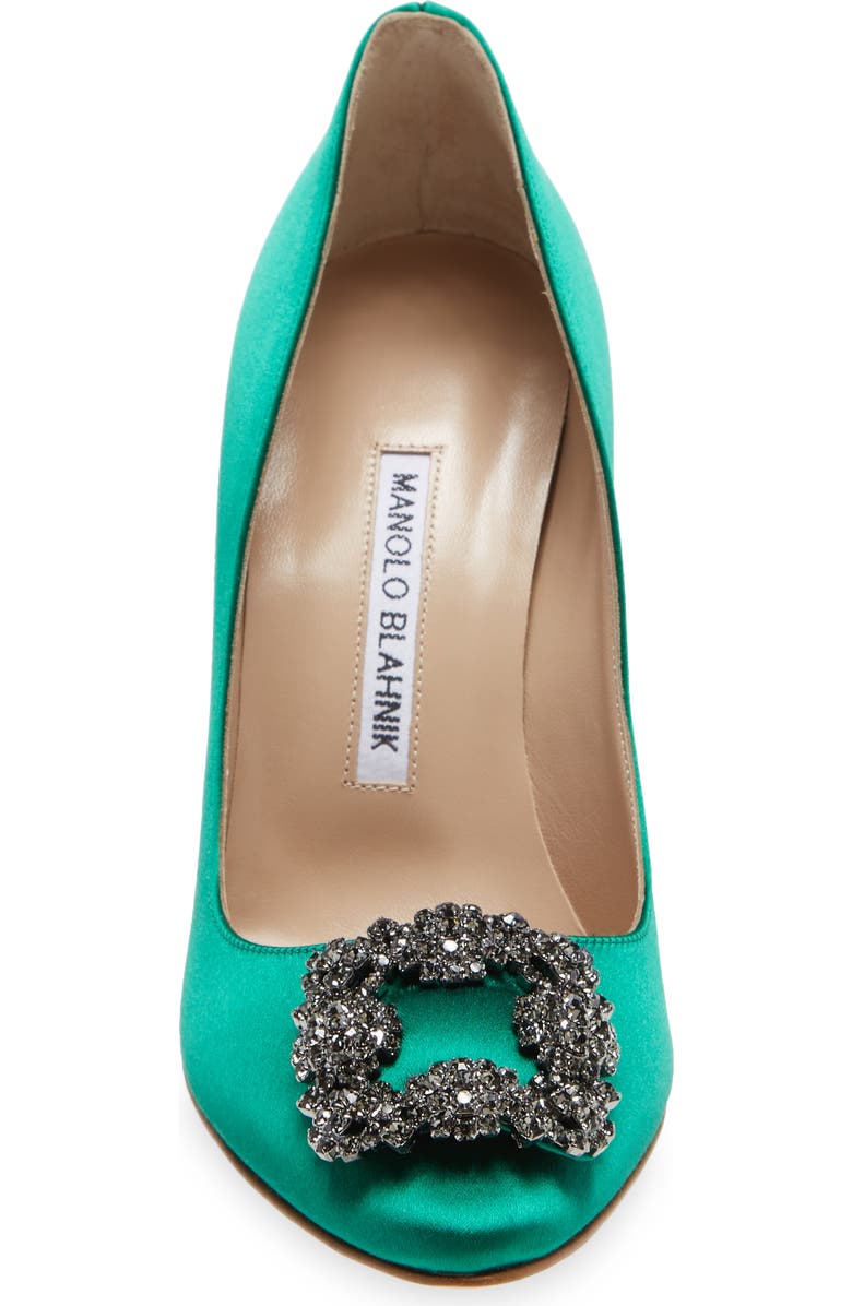 Manolo Blahnik Hangisi Crystal Buckle Pump, Alternate, color,