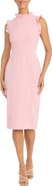 Maggy London Ruffle Mock Neck Sheath Dress
