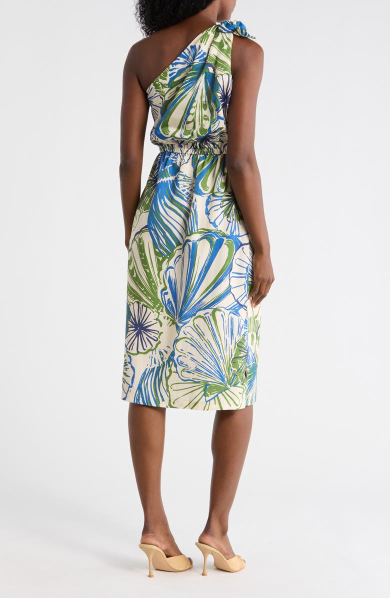 Tori Richard Sunrise Cecelia One-Shoulder Midi Dress, Alternate, color, Ivory/ French Blue