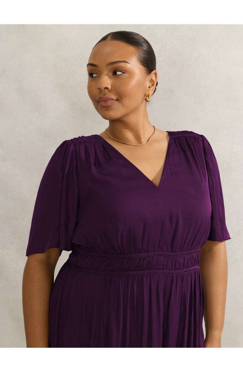 Live Unlimited V-Neck Flutter Sleeve Dress, Alternate, color, Purple