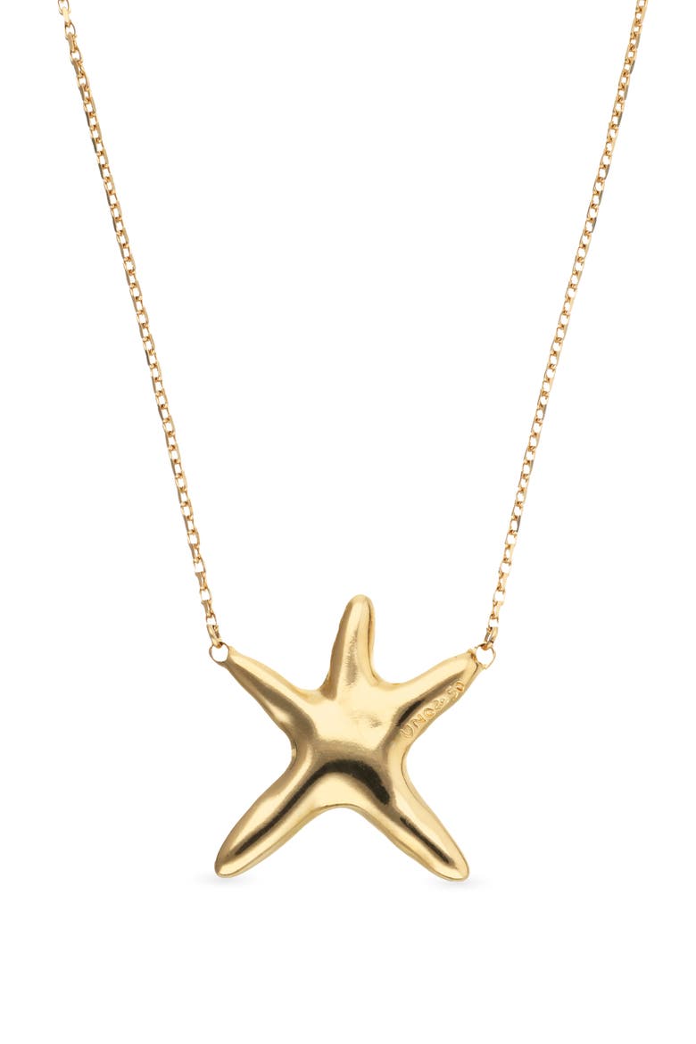 Gold-Tone Necklace with Star Pendant, Alternate, color, Gold