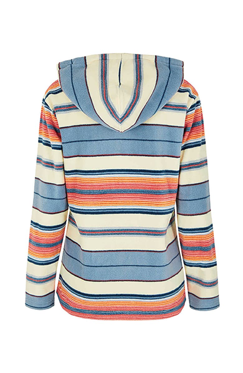 Weird Fish Lana 1/4 Zip Stripe Microfleece Hoodie, Alternate, color, Ecru