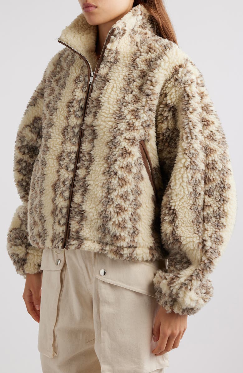 Isabel Marant Étoile Mackensy Faux Shearling Bomber Jacket, Alternate, color,