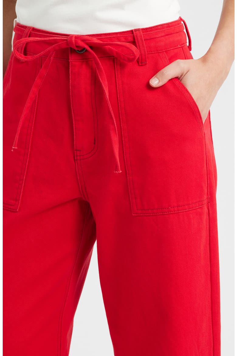 Furano Wide Leg Tie Waist Jeans, Alternate, color, ROUGE