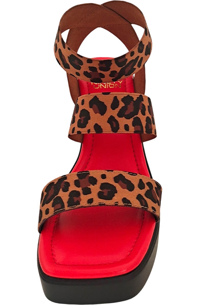 NINETY UNION Paige Elastic Strap Wedge Sandal, Alternate, color, Leopard