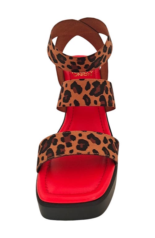 Ninety Union Paige Elastic Strap Wedge Sandal In Leopard