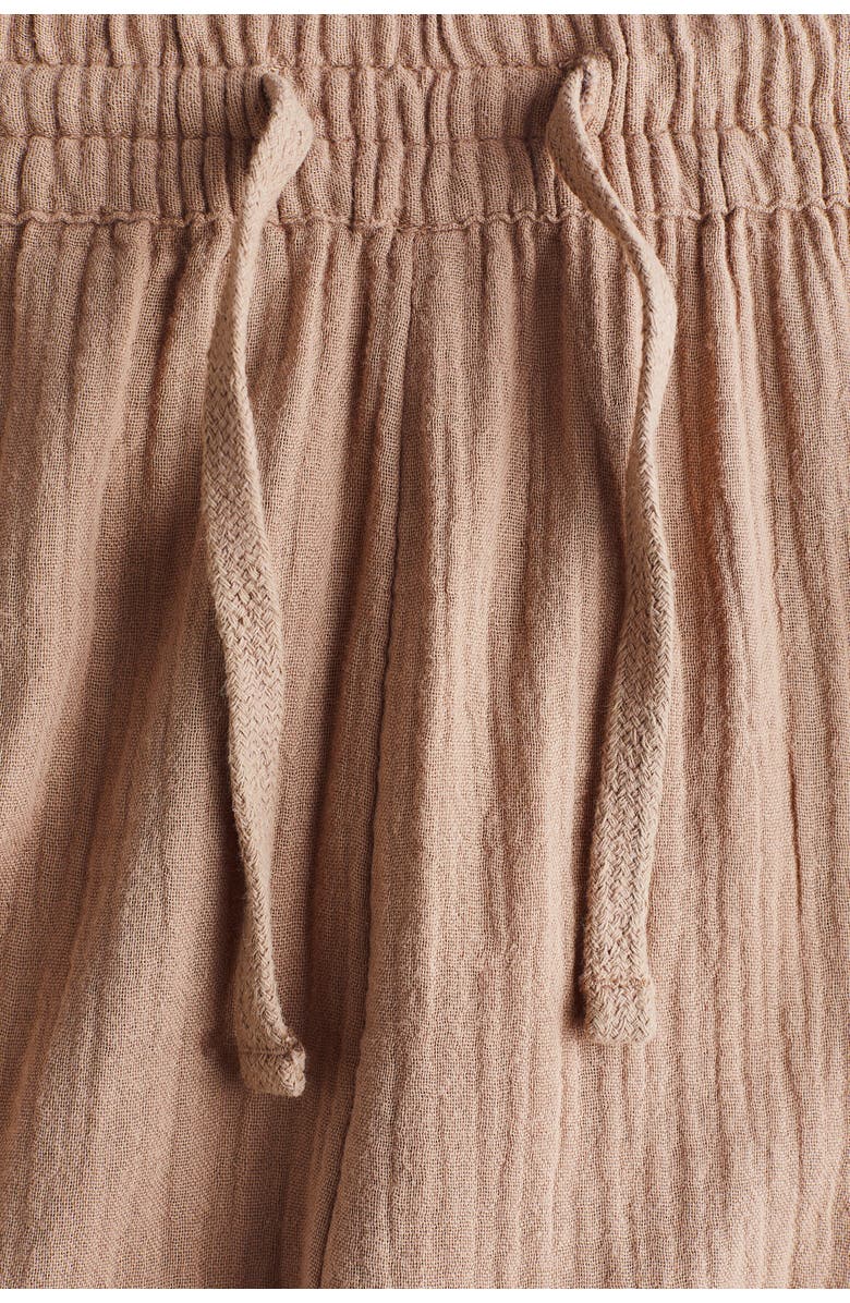 H&M Cotton Muslin Joggers, Alternate, color, Light Brown