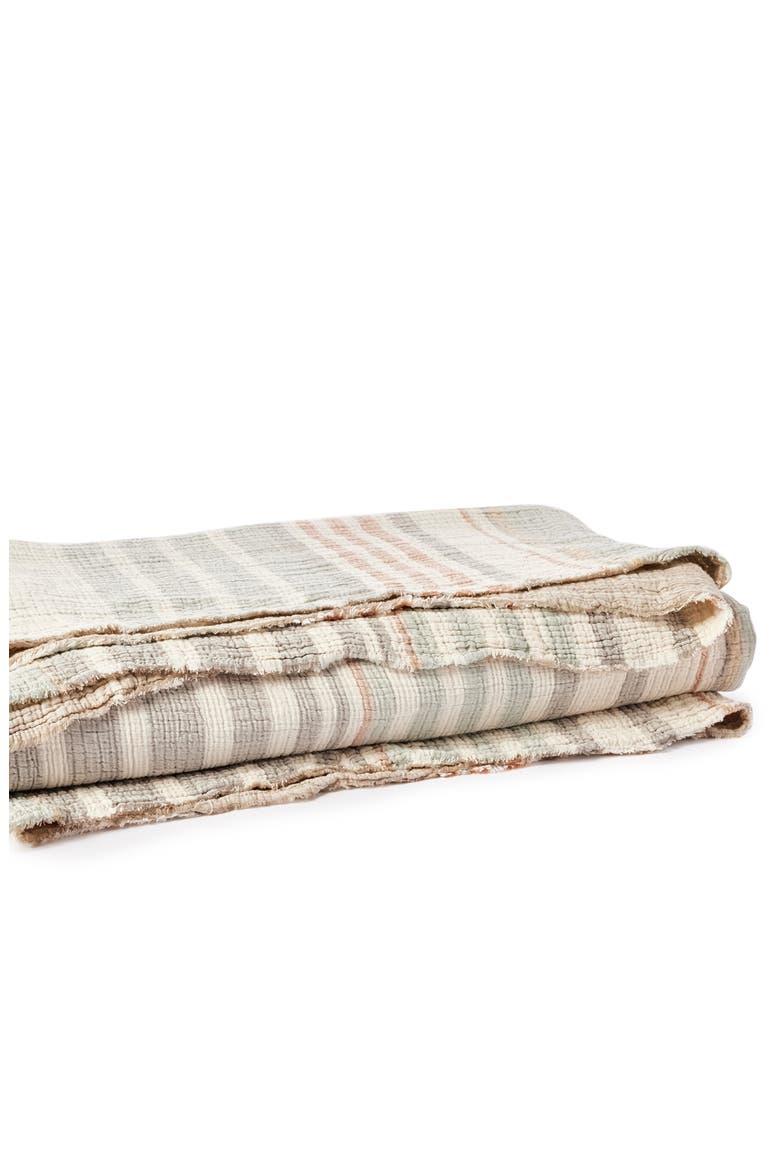 Topanga Organic Cotton Matelassé Bed Blanket, Main, color, SUNSET STRIPE