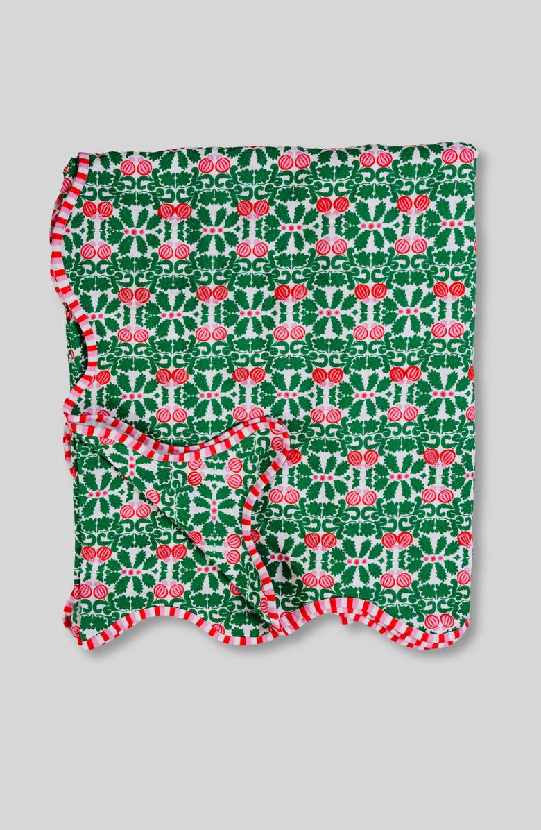 Furbish Pomegranate Tablecloth, Main, color, Green, White, Pink