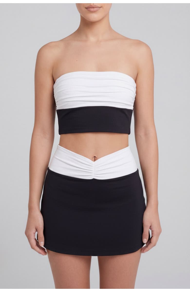 nuaje nuaje Isabelle Bikini Skort, Main, color, Black And White