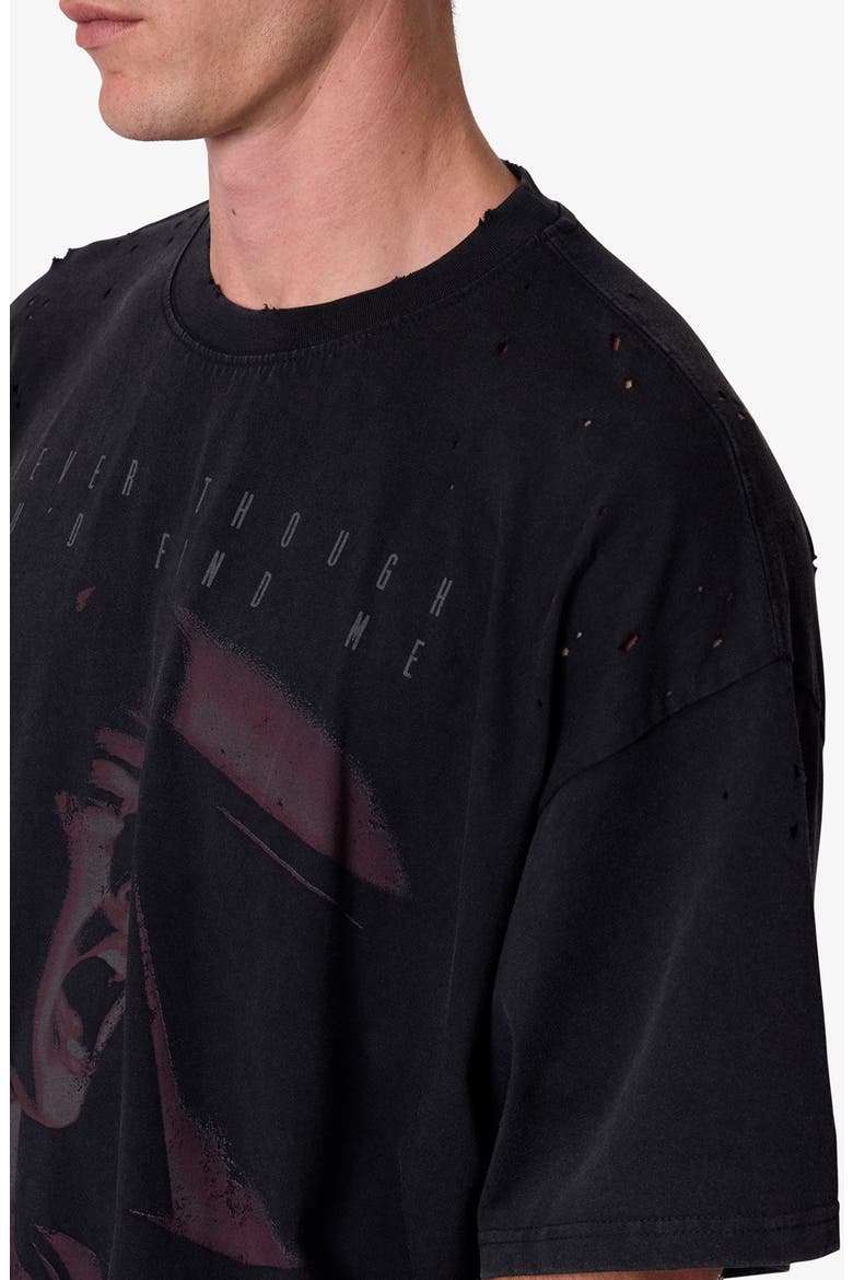 Too Late Distressed Graphic T-Shirt, Alternate, color, WASHED BLACK