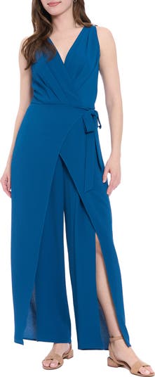 London Times Solid Side Tie Jumpsuit Nordstromrack