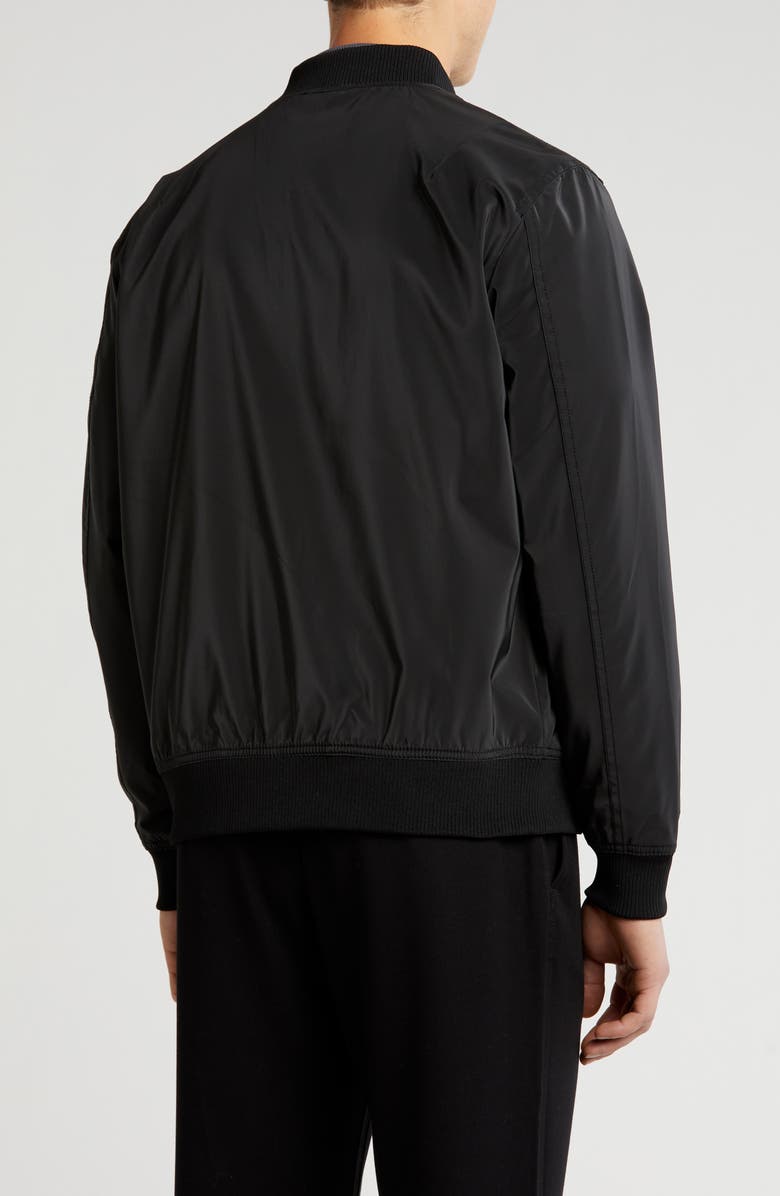 DENIM AND FLOWER Nylon Bomber Jacket, Alternate, color, Black