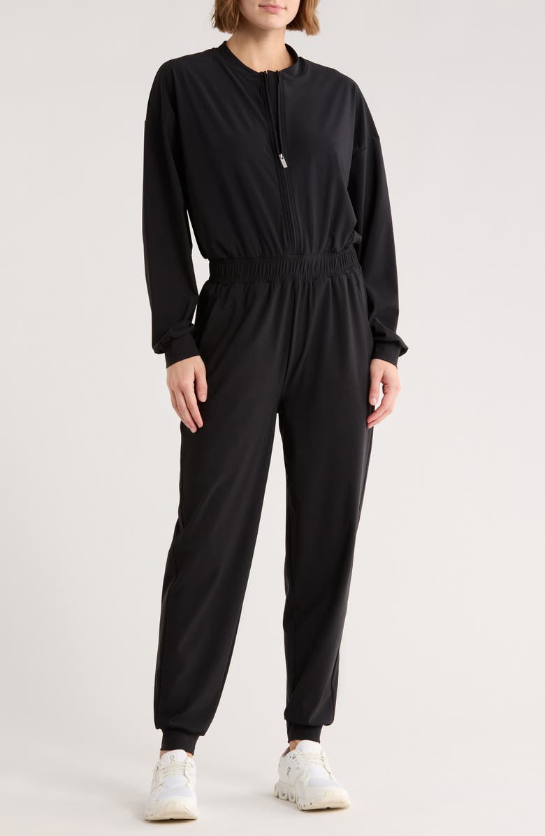 Sweaty Betty Explorer Elevated Long Sleeve Jumpsuit, Main, color, Black