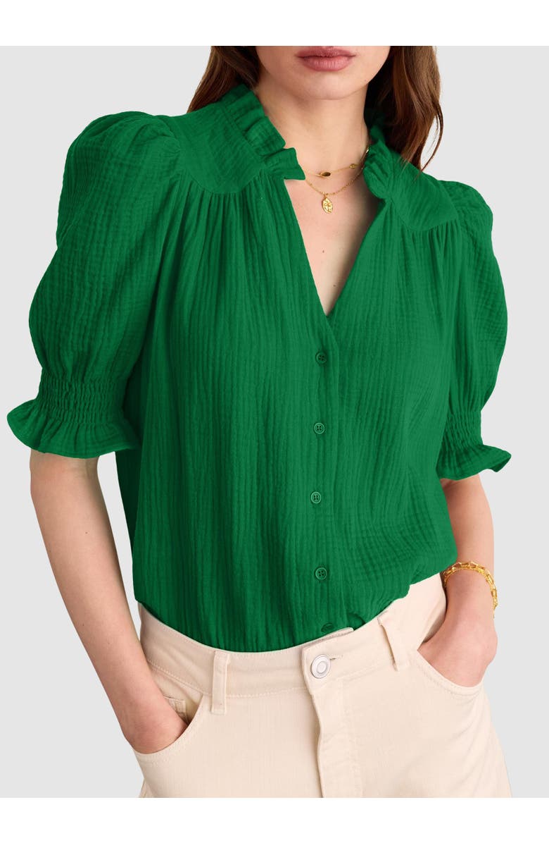 Baukjen Nolan Organic Cheesecloth Blouse, Alternate, color, Bright Emerald