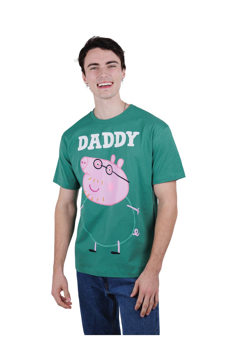 Short Sleeve T-Shirt, Alternate, color, Teal Daddy Pig