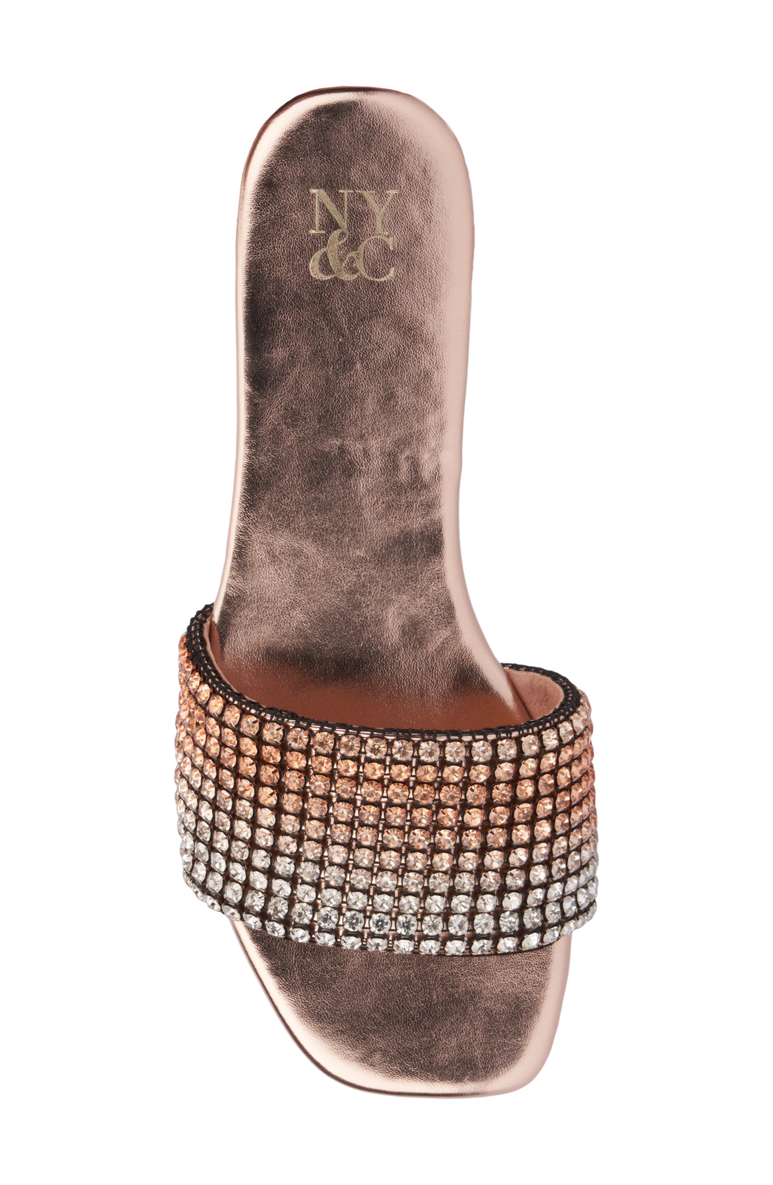 Gracie Rhinestone Slide Sandal, Alternate, color, GOLD