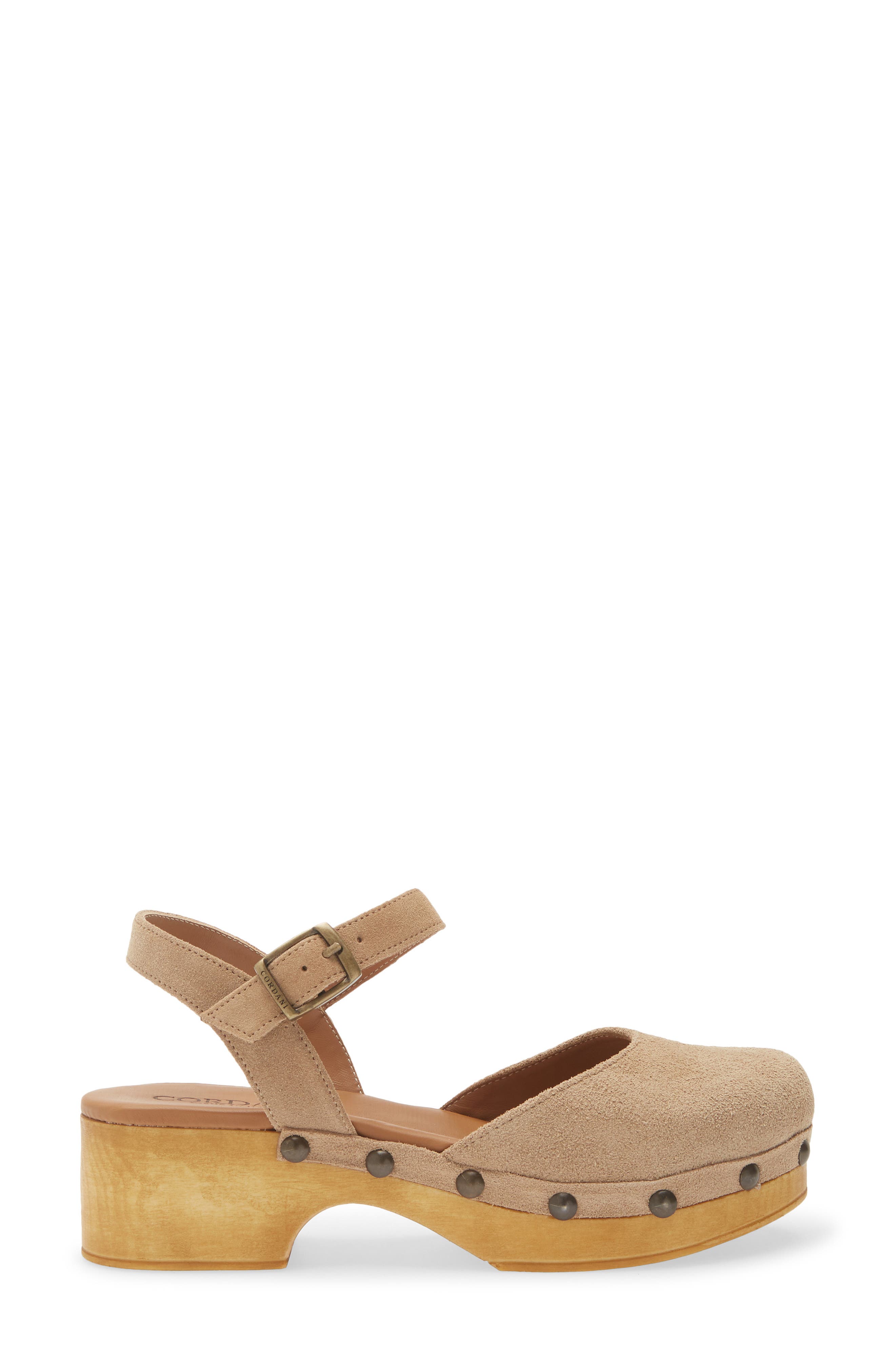 Cordani Winston Ankle Strap Platform Clog, Alternate, color, Biscotto