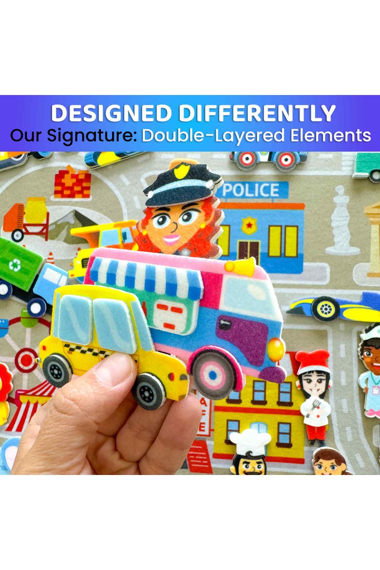 Kids Felt Board Learning Set, Alternate, color, City