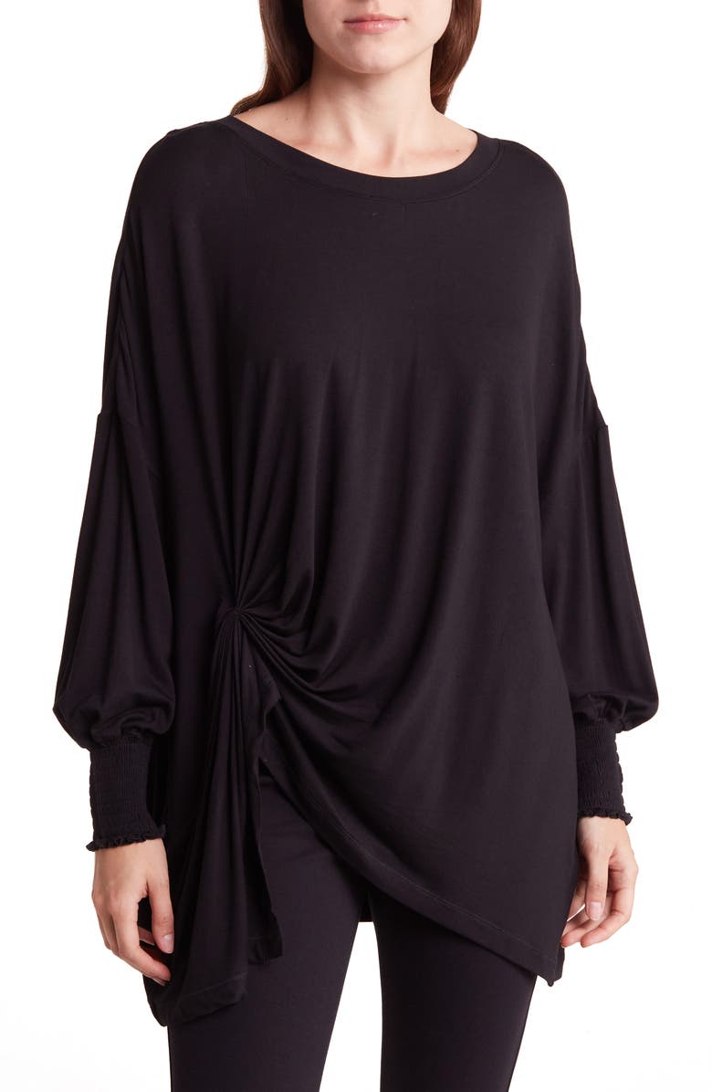 PATRIZIA LUCA Oversize Long Sleeve Twist Front Top, Main, color, 