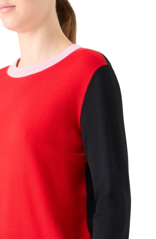 Akris Punto Colorblock Virgin Wool Sweater In Pink