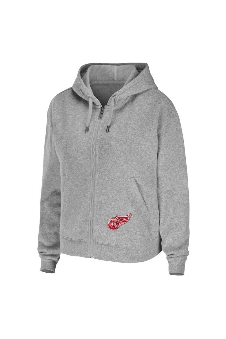 Women's WEAR by Erin Andrews Heather Gray Detroit Red Wings Full-Zip Hoodie, Alternate, color, Heather Gray