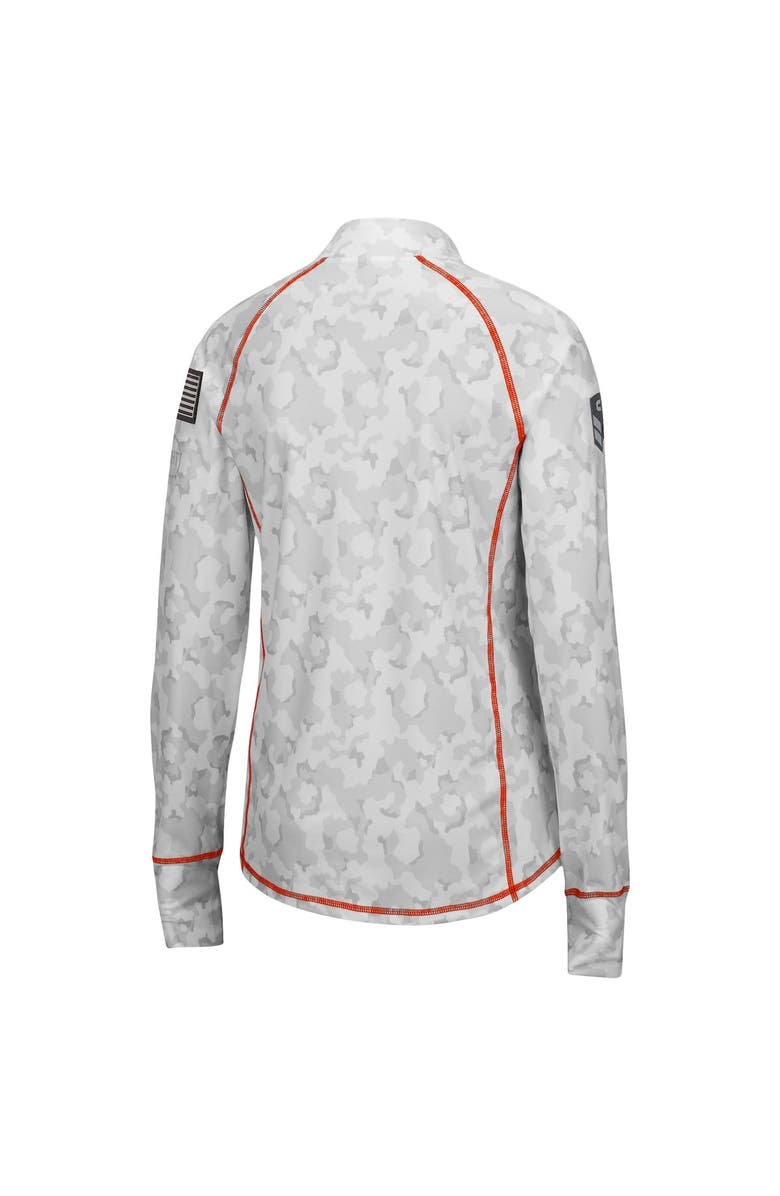 COLOSSEUM Women's Colosseum White Clemson Tigers OHT Military Appreciation Officer Arctic Camo Fitted Lightweight 1/4-Zip Jacket, Alternate, color, 