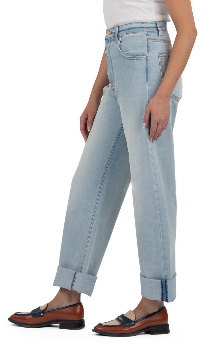 KUT from the Kloth Gwen High Waist Cufed Wide Leg Jeans, Alternate, color, Meaning