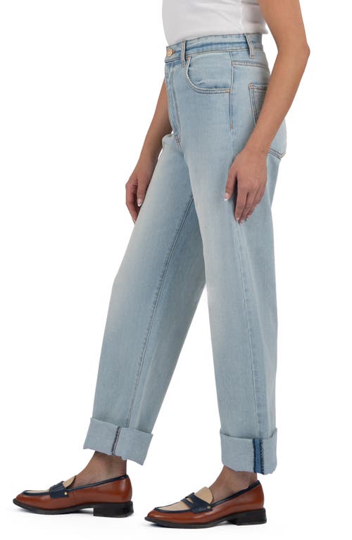 Kut From The Kloth Gwen High Waist Cufed Wide Leg Jeans In Meaning