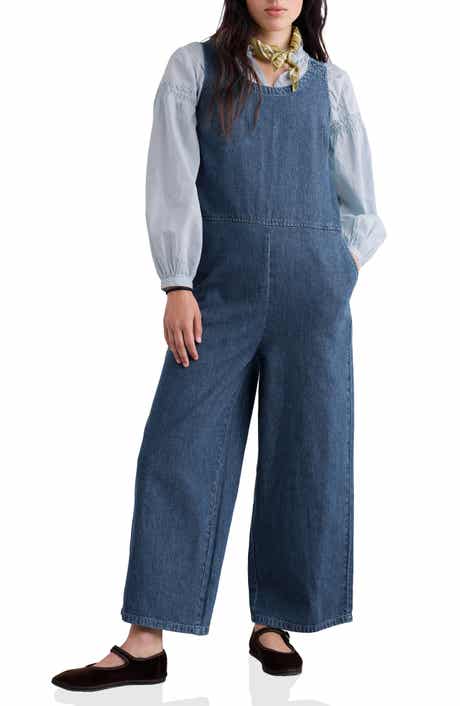 Salt Air Wide Leg Denim Jumpsuit