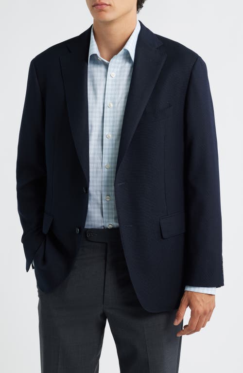 Heritage Gold Water Resistant Navy Stretch Wool Suit Jacket In Black