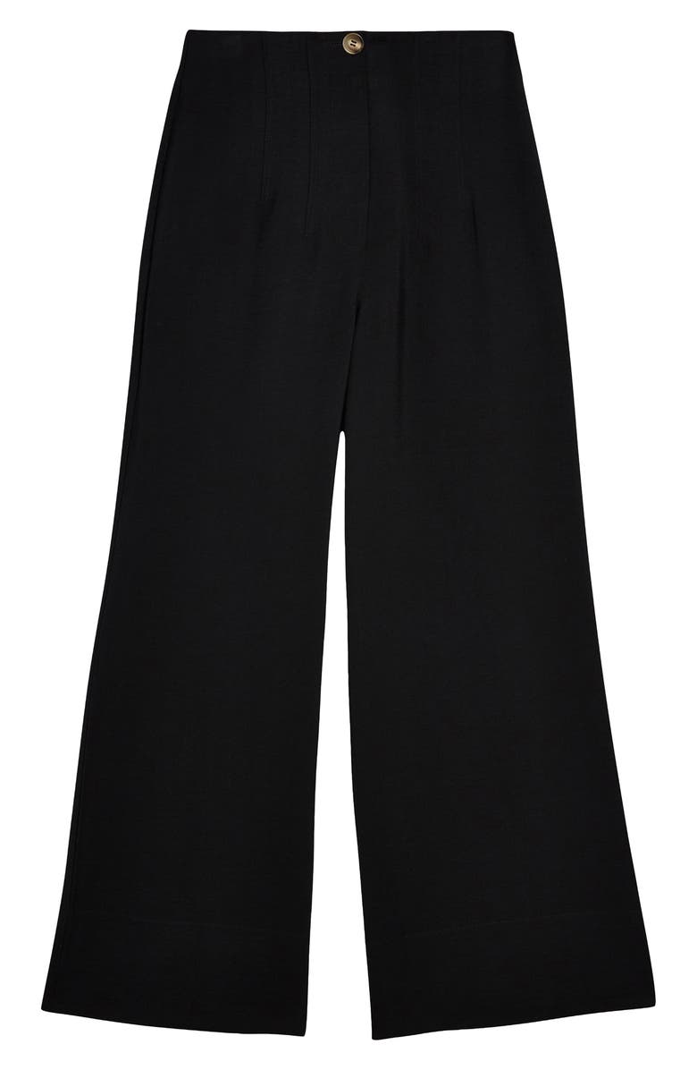 Topshop Aida Stitch Detail Wide Leg Trousers, Alternate, color,