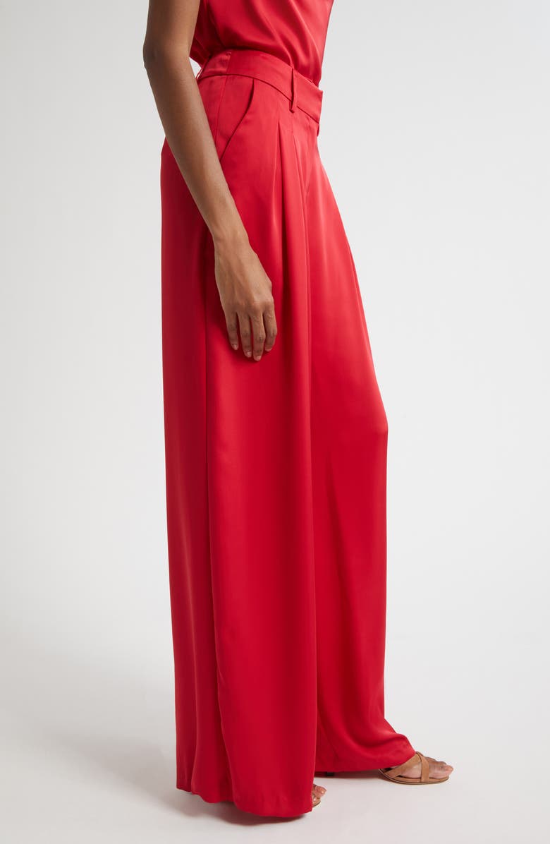 Ramy Brook Oscar Pleated Pants, Alternate, color, Scarlet Red