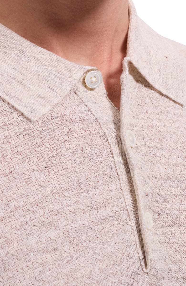 Bugatchi Linen Polo Sweater, Alternate, color, Almond
