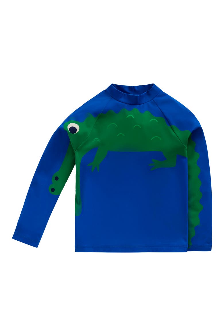 Kids' Appliqué Long Sleeve Rashguard, Main, color, BLUE CROC