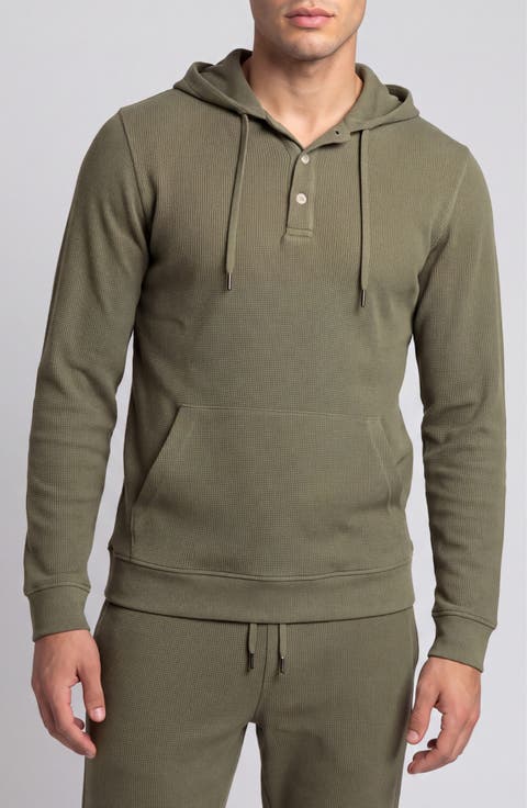 Textured Waffle Knit Hoodie