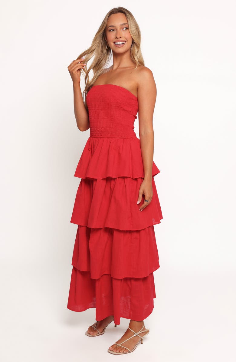 Petal & Pup Arcadia Strapless Maxi Sundress, Alternate, color, Red