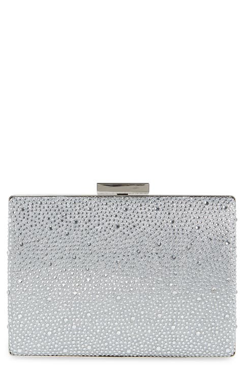Gabby Metallic Hot Fix Crystal Clutch