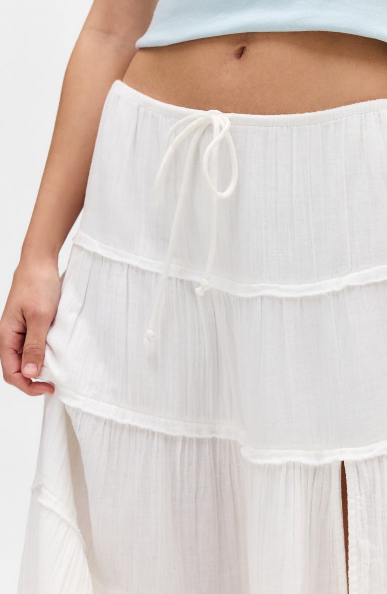 BDG Urban Outfitters Sadie Tiered Cotton Maxi Skirt, Alternate, color, White