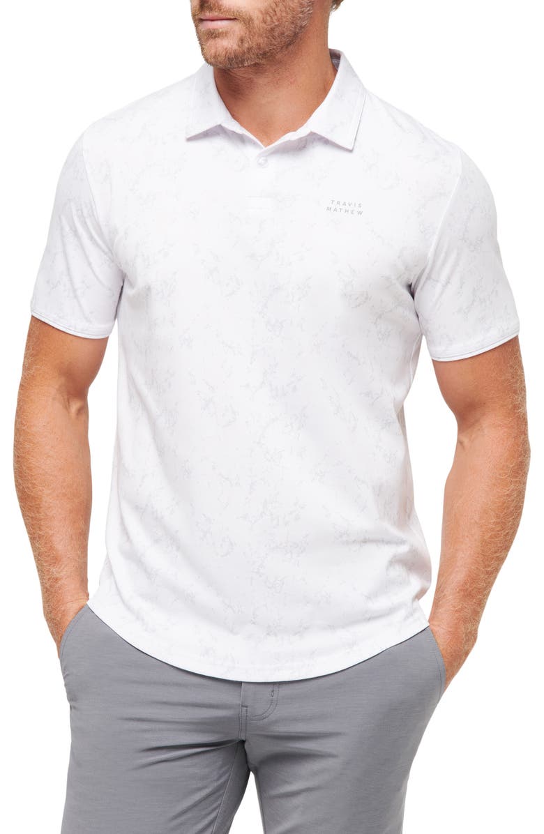 TravisMathew Warmer Tides Scoop Polo, Main, color, White