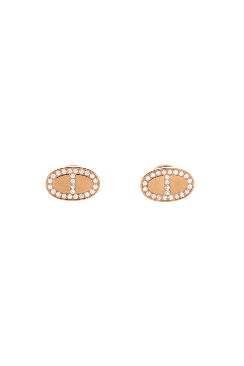 Chaine d'Ancre Contour Stud Earrings 18K Rose Gold and Diamonds, Main, color, Rose Gold
