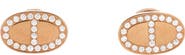Pre-Owned Hermes Chaine d'Ancre Contour Stud Earrings 18K Rose Gold and Diamonds