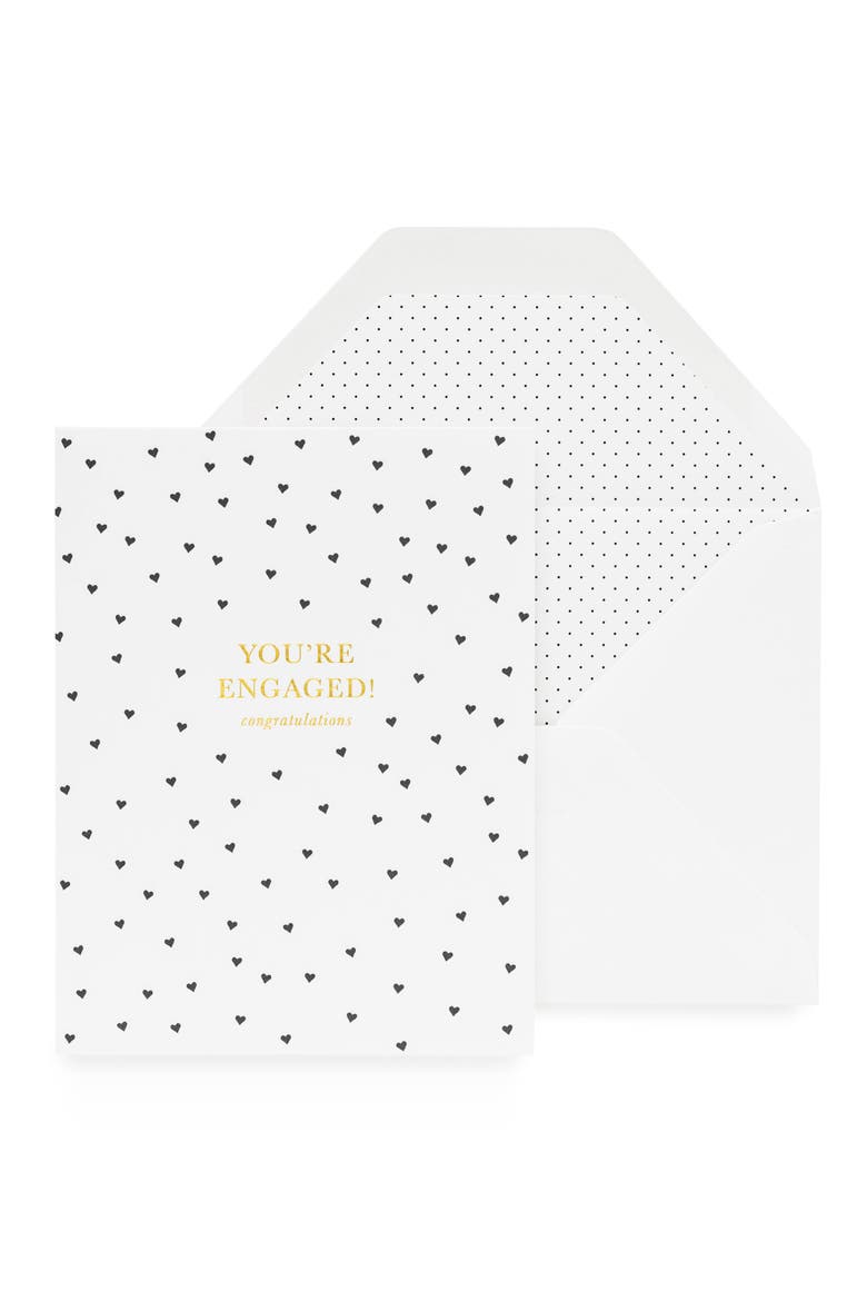 You're Engaged Card & Envelope, Main, color, WHITE