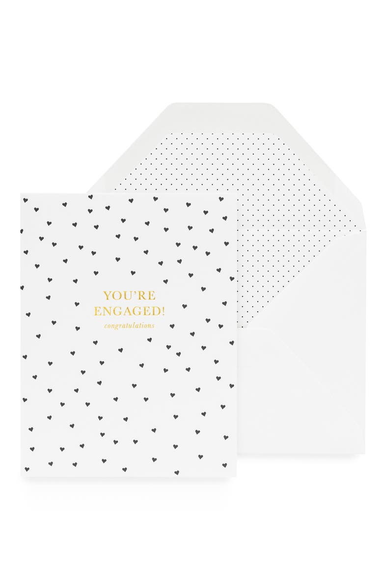 Sugar Paper You're Engaged Card & Envelope, Main, color, White