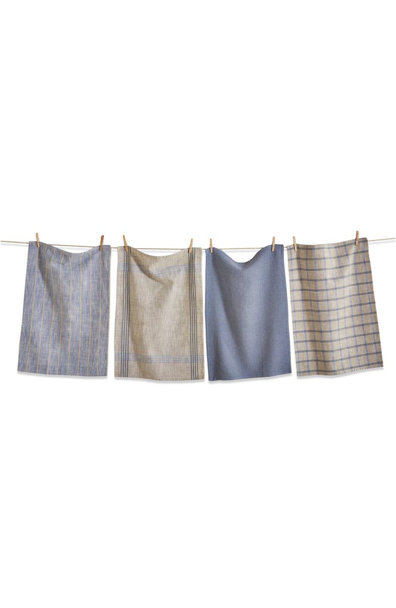 tag Canyon Woven Denim Blue Cotton Kitchen Dishtowels Set of 4, Main, color, Blue