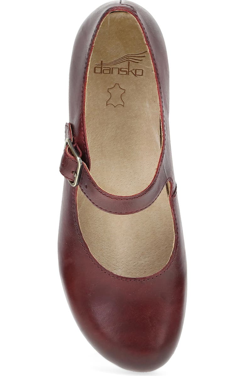 Dansko Lilah Mary Jane Platform Pump, Alternate, color, Red Waxy Burnished