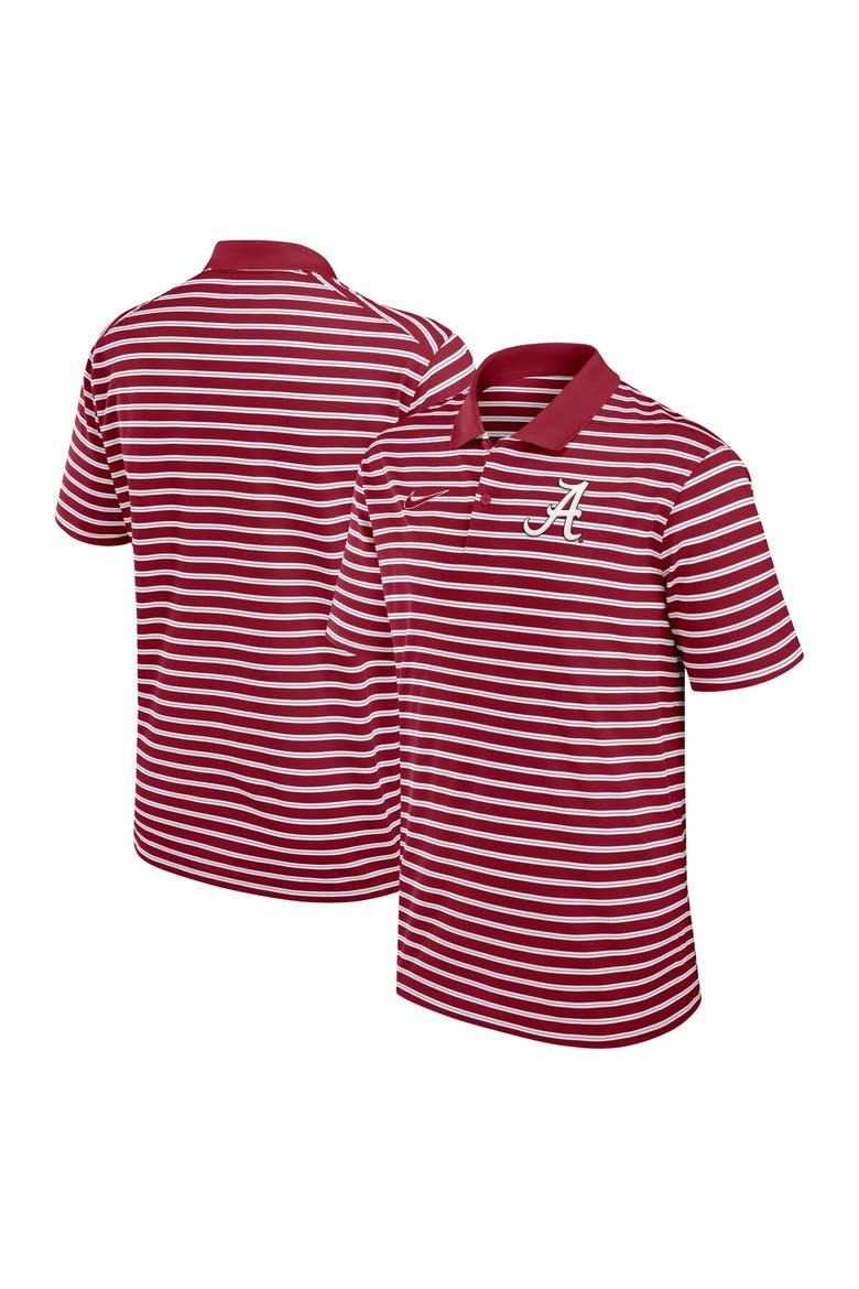 Men's Nike Crimson/White Alabama Crimson Tide Primetime Victory Striped Performance Polo, Main, color, Crimson