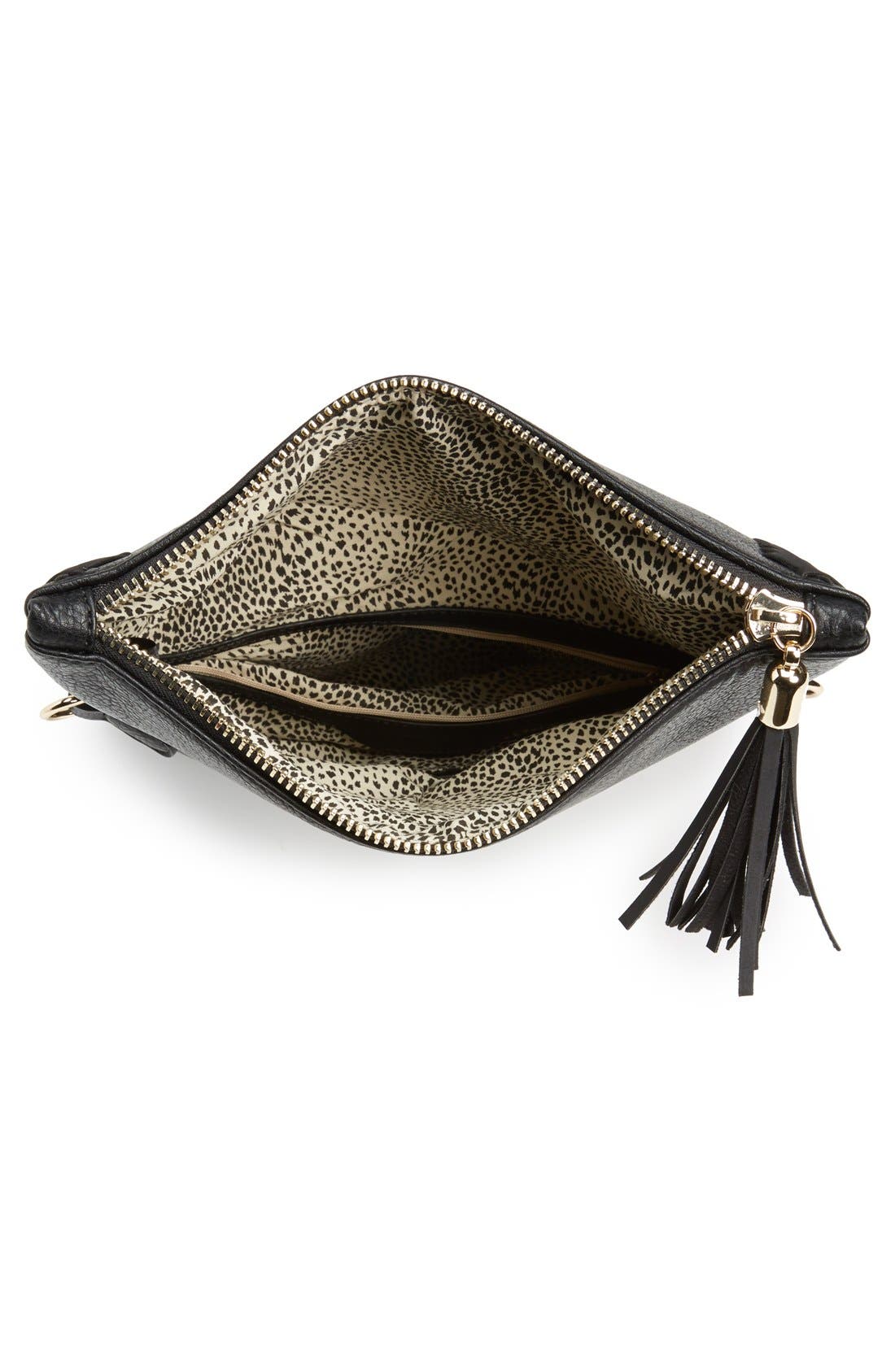 Sole Society 'Sydnee' Faux Leather Foldover Clutch, Alternate, color, 
