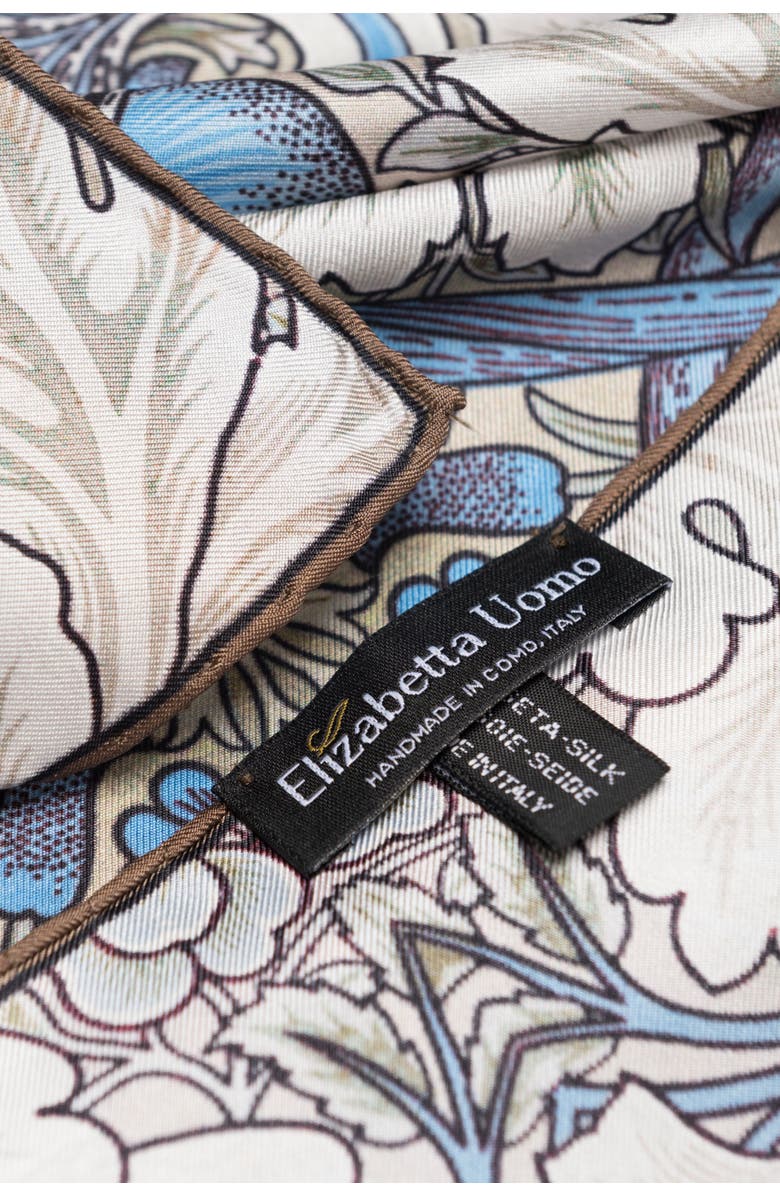 Elizabetta St. James - Hand Rolled Silk Neckerchief for Men, Alternate, color, Blue And Tan