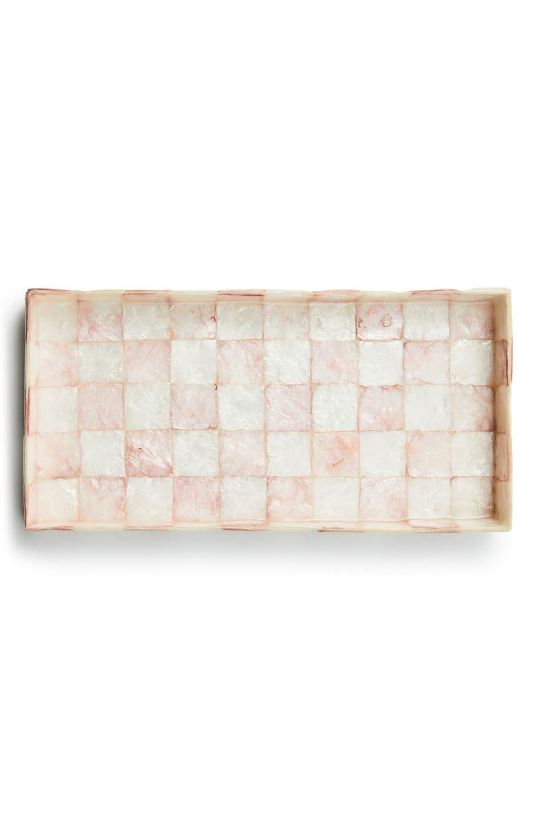 MACKENZIE CHILDS Rosy Check<sup>®</sup> Capiz Vanity Tray, Alternate, color, Rosy